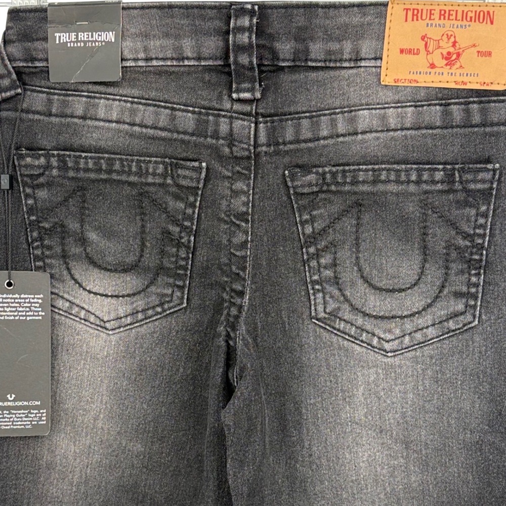 True Religion Geno‎ Relaxed Slim Moto Jeans Boys Sz 5 Grey Wash Ribbed Denim NWT - Picture 5 of 10